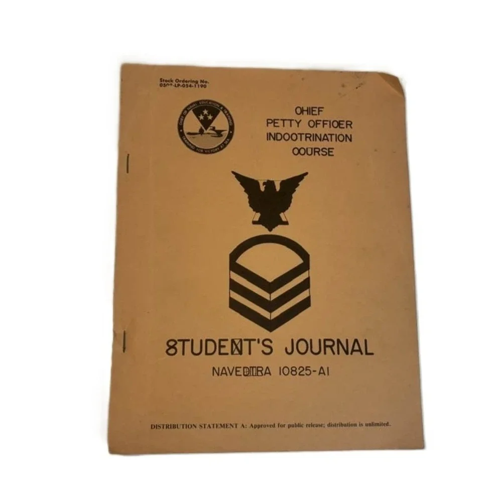 1985 US Navy CPO Indoctrination Course Manual Chief Petty Officer Military